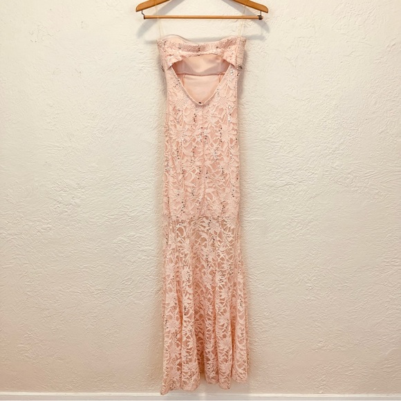 Vintage Y2k 90s Pink Lace Gown Dress Sequins Jewels My Michelle 1 XXS Prom - Picture 9 of 13